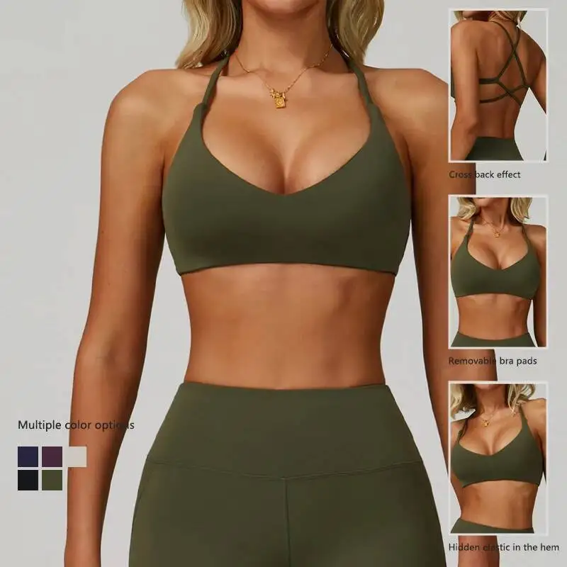 

Дышащий спортивный бюстгальтер, женский быстросохнущий противоударный топ для тренировок в тренажерном зале, повседневная одежда для йоги, бюстгальтеры для бега с эффектом пуш-ап