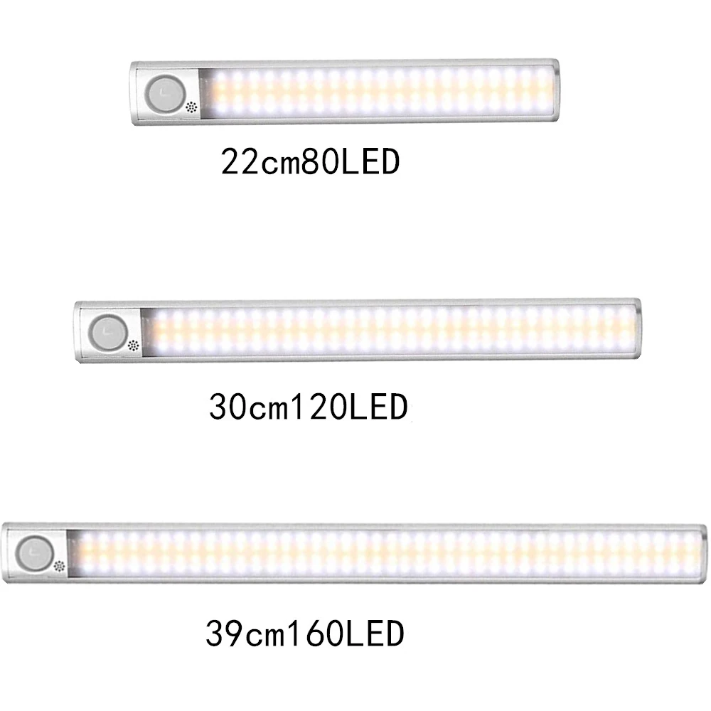 Pode ser escurecido sob as luzes do armário luz conduzida da noite com sensor de movimento recarregável luz do armário para o quarto armário de cozinha