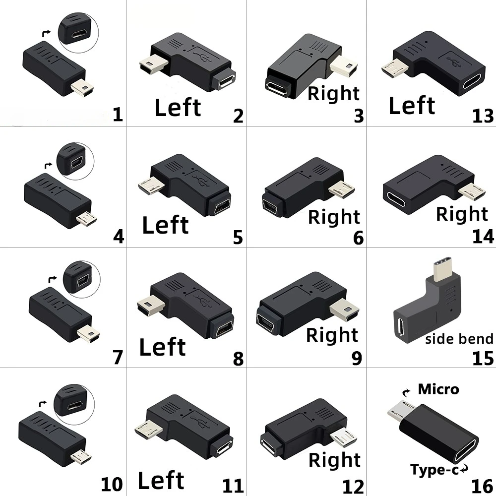 V3 To V8 Adapter Mini Mini USB Female Mini T Port 5P Male Conversion Android Elbow Left/right/up/down