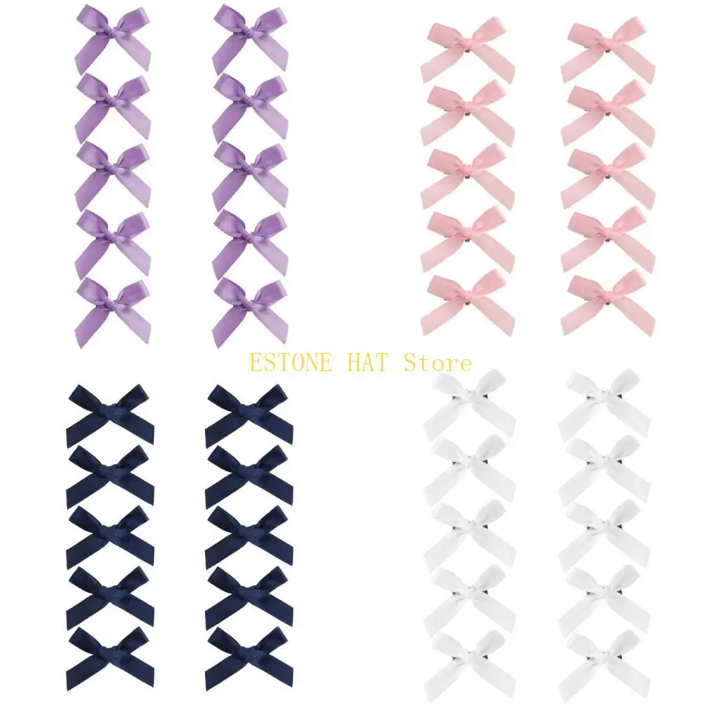 49MF 10pcs Sweet Bowknot Baby Hairpin Toddler Everyday Hair Bows Fashion Hair Clip