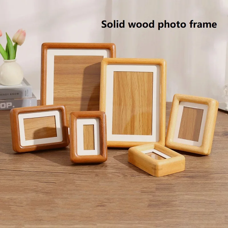 Solid Wood Photo Frame Mortise and Tenon Joint Design, Walnut and Teak Round Corner Picture Frame, Perfect Couple Gift