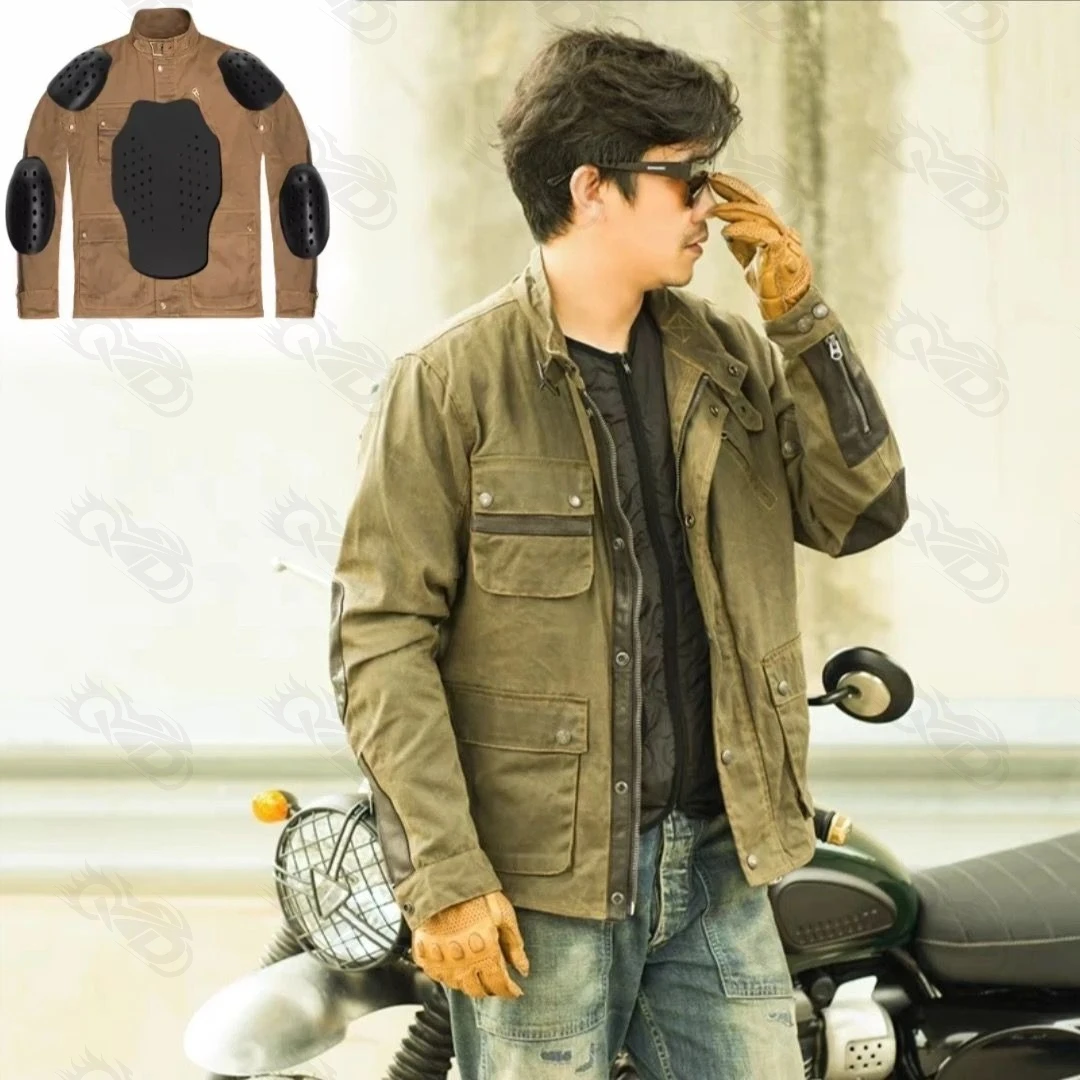 Ретро-мотоциклетная куртка из  – обзор и цена Motorcycle Riding Jacket Waterproof