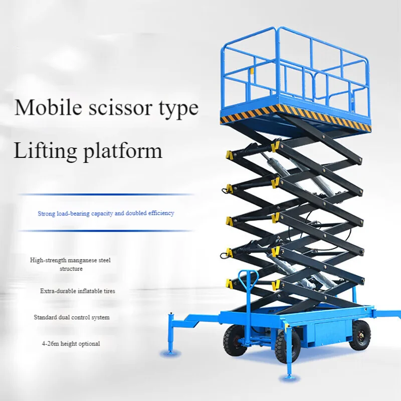 Mobile Scissor Lift 4-10m, Electric Hydraulic Aerial Work Platform for Maintenance