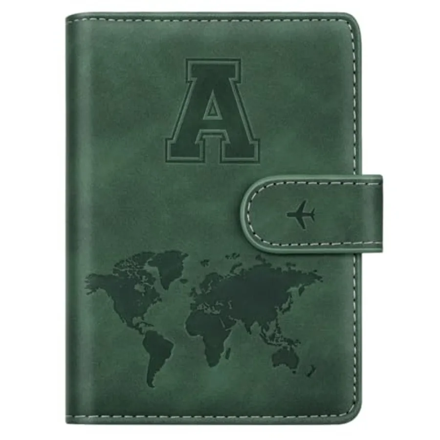

Personalized A Passport Holder Cover Initial Letter Travel Wallet RFID Blocking Passport Cover Credit Card Holder Case Passport