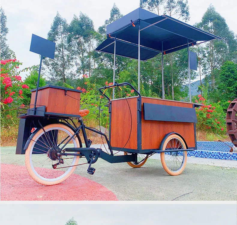 Outdoor inverted tricycle inverted donkey night market movable dining car barbecue snacks milk tea golden street coffee cart view 6