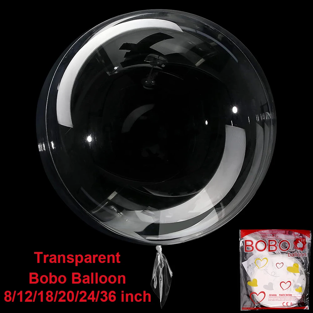 

10pcs 8/12/16/20/24/36inch Transparent bobo Balloons Clear Bubble Balloon for Wedding Birthday Party Anniversary Decorations