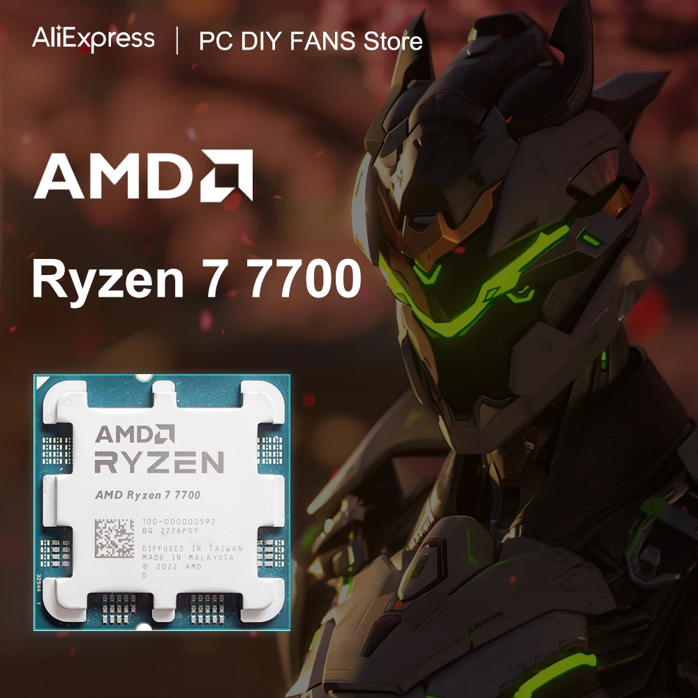 New AMD Ryzen 7 7700 R7 7700 5.3 GHz 8-Core 16-Thread L3=32MB 5NM DDR5 Socket AM5 CPU Integrated Graphics RDNA2 2CU but no fan