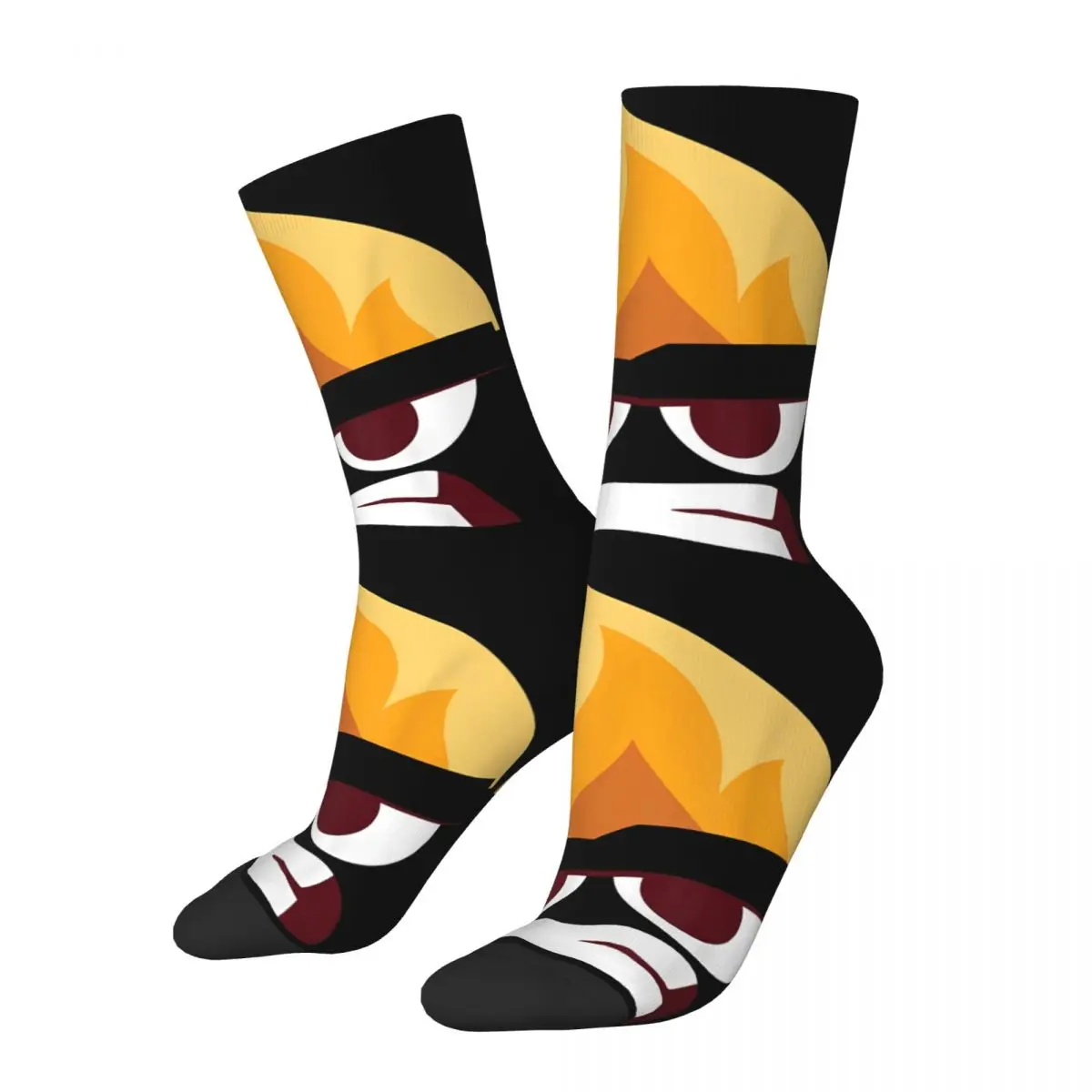 Autumn Winter Casual Women Men Inside Out Angry Face Halloween Socks Sweat Absorbing Basketball Socks