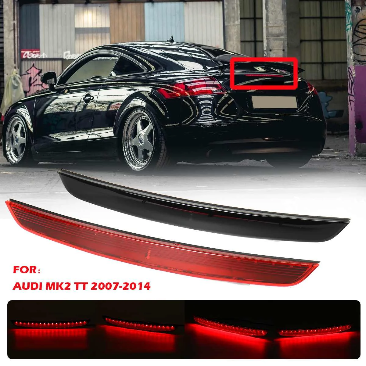 1pc High Auto Level Rear 3rd Brake Light Barn Door Car Third Brake Light High Mount Stop Lamp For Audi MK2 TT 2007-2014