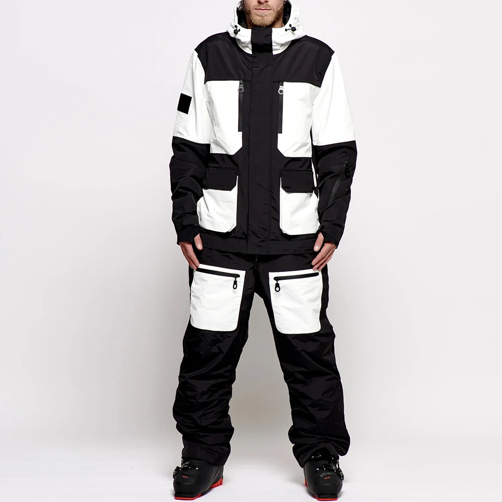 

Ski Suit Adult Suits Warm Snowboard Panel Design Waterproof Jacket Winter One Piece Ski Jumpsuit Custom Colors Ski & Snow Wear