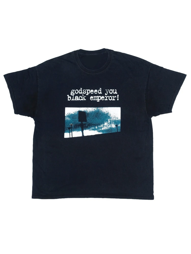 

Godspeed You Bla Emperor American Retro ort Sve T-irt Men's Breathable Sweat Absorbent Comfortable Cotton round Ne
