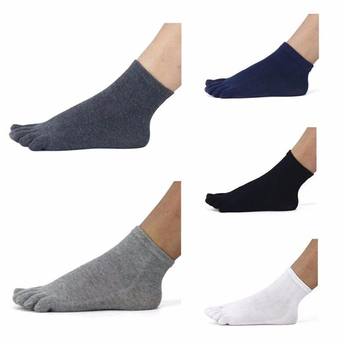 

1 Pair Unisex Boat Sock Cotton Socks Five Toe Socks Comfortable Running Sports Athlete Crew Socks With Toe Soft And Breathable