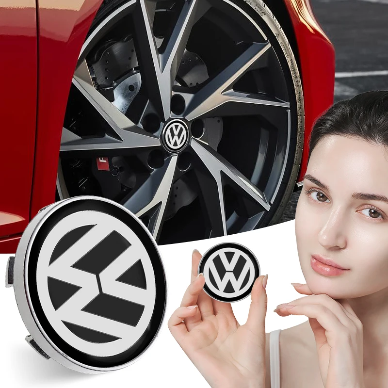 56/60mm Car wheel Center Hub Caps Cover Decor Sticker Auto Accessories For Volkswagen CC Golf 4 6 7 GTI Tiguan Passat Jetta Polo