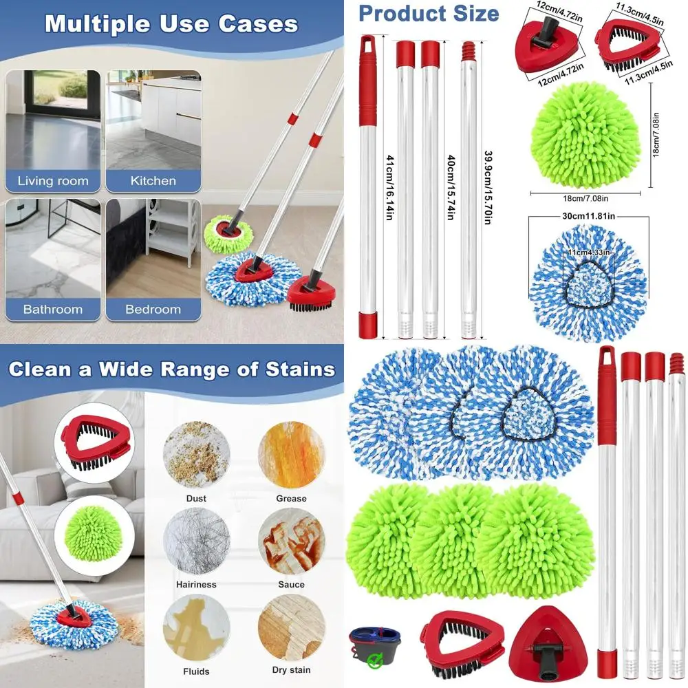 

O Cedar RinseClean 2-Tank Mop System with 3 Microfiber Heads, 3 Chenille Pads, Scrub Brush, and Base Combo