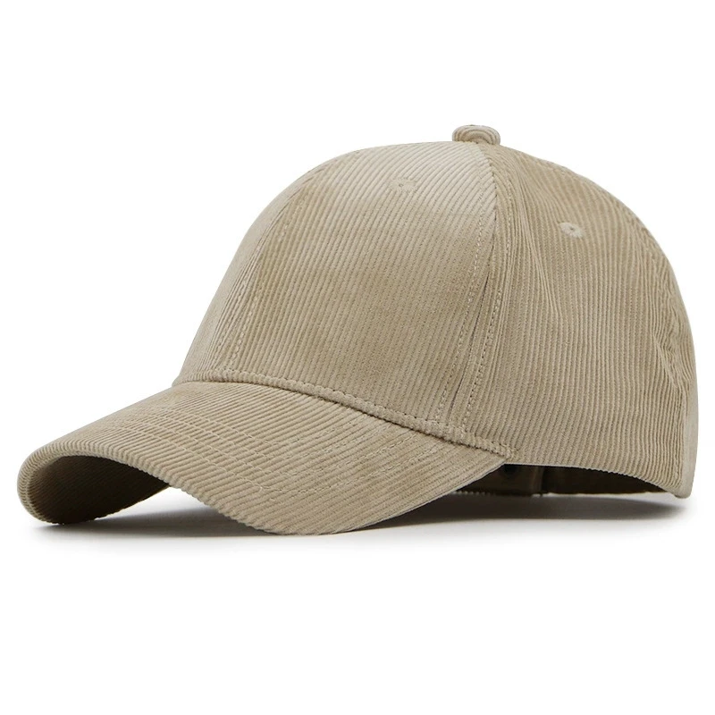 Cordmütze für Herren mit großem Kopfumfang, Baseballkappe für Herbst und Winter, Sonnenhut mit tiefem Schirm, schlichte Baseballkappe – Detail 3