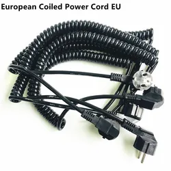 European Coiled Power Cord EU 2 Round prong to IEC320 C13 Power Extension Cable Hotel Wall Hanging Hair Dryer Tube Spring Cable