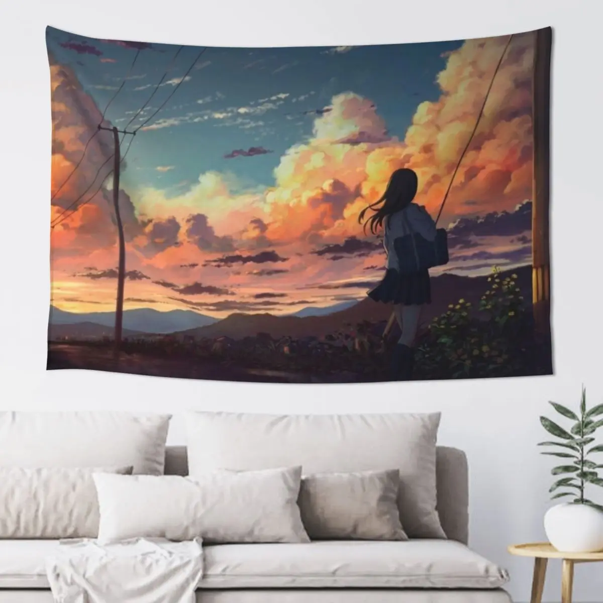 

Anime Sunset Farewell Tapestry Decoration Pictures Room Wall Bedrooms Decorations Wall Decoration Tapestry