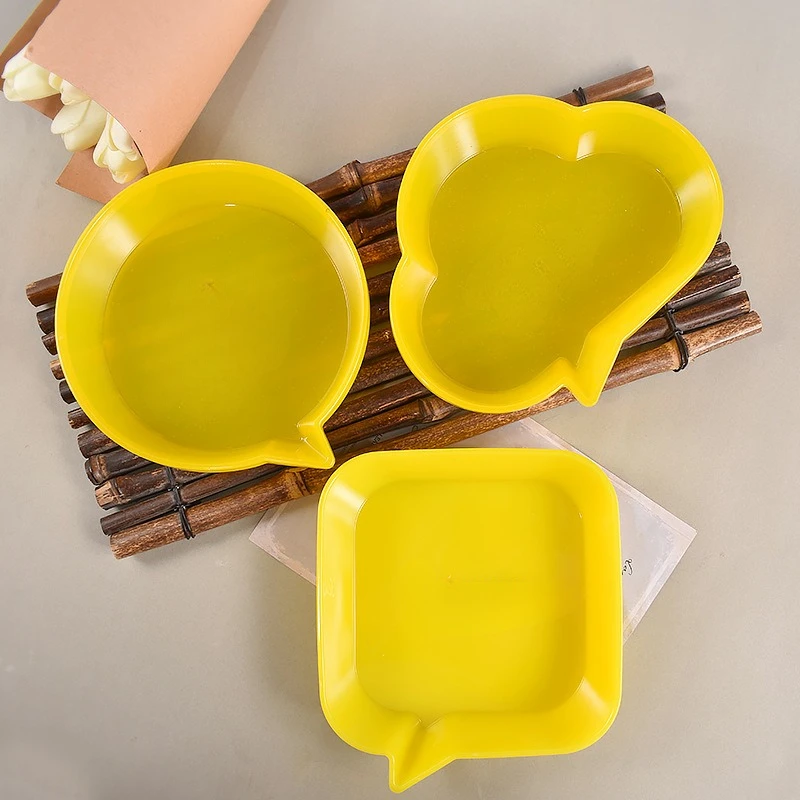 DIY Resin Round Plate Mold Dish Mold Cloud-Shaped Round Square Storage Tray Silicone Mold