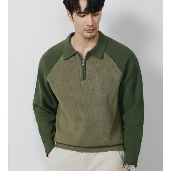 

Свободный крой, мужской свитер на молнии, повседневный вязаный свитер Long Sve, удобная зимняя одежда из полиэфирного волокна