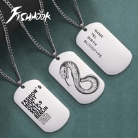 Military Army Tactical Necklace Personalized Bar US Dog Tag Logo Soldier Name Chain Custom War Gift For Men Woman Father Steel