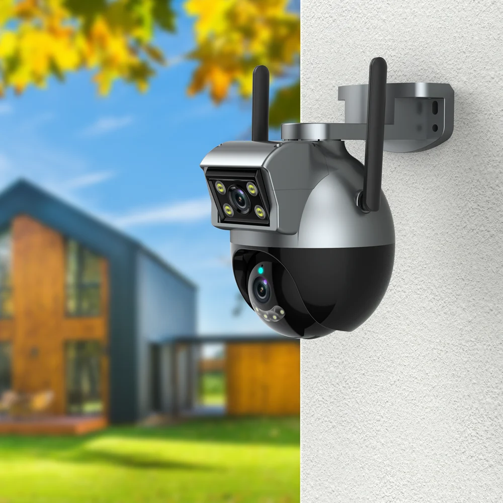 4MP ICAM365 Dual Lens Outdoor WIFI IP Camera Waterproof Color Night Vision CCTV Speed Dome Wireless Security IP Camera