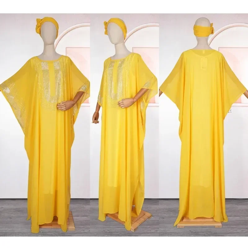 Abayas de Luxe en Mousseline de Soie pour Femme, Boubou, Mode Musulmane, Caftan Marocain, Robes de Soirée de Mariage, Vêtements Africains, Dubaï, 2024