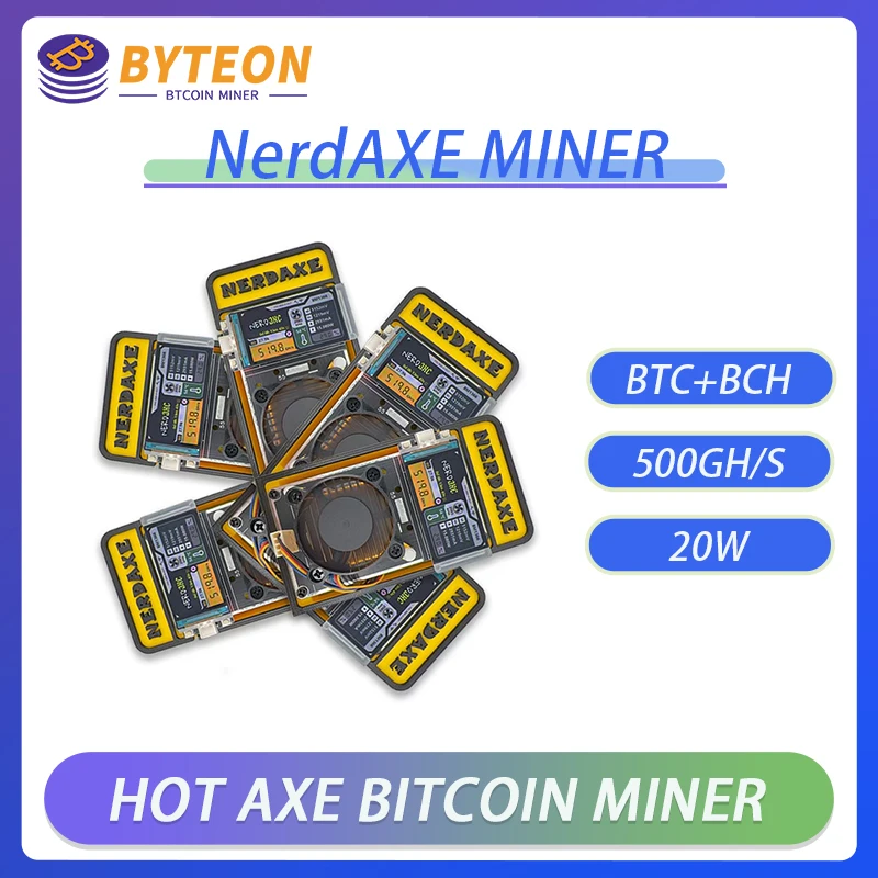 

mini bitcoin minerMicro Miner Nerdaxe Miner 500Gh/S S19XP Bitaxe Bitcoin Nerdminer BM1366 ASIC Lottery Mining Miner With Display