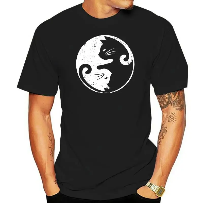 

Cats Yin & Yang T-Shirt And Circle Symbol Sign Fun Lover Love Breathable Tee Shirt