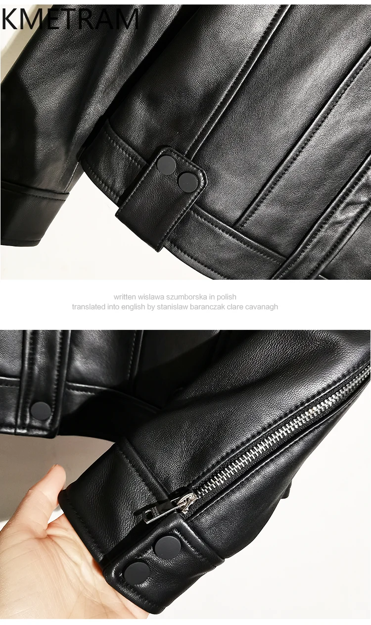 100 % obere Schicht aus Schaffelljacke für Damen, schwarze Biker-Jacken aus echtem Leder, neu in Oberbekleidung, Herbstkleidung, 2025, Damen,...