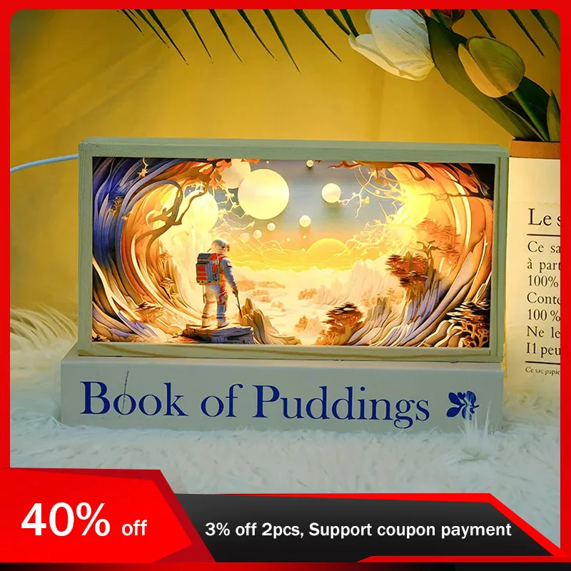 

26cm/10.24in Cartoon Lamp Box Led Light Wooden Frame Anime Peripherals Acrylic Night Table Top Bedside Decoration Birthday Gifts