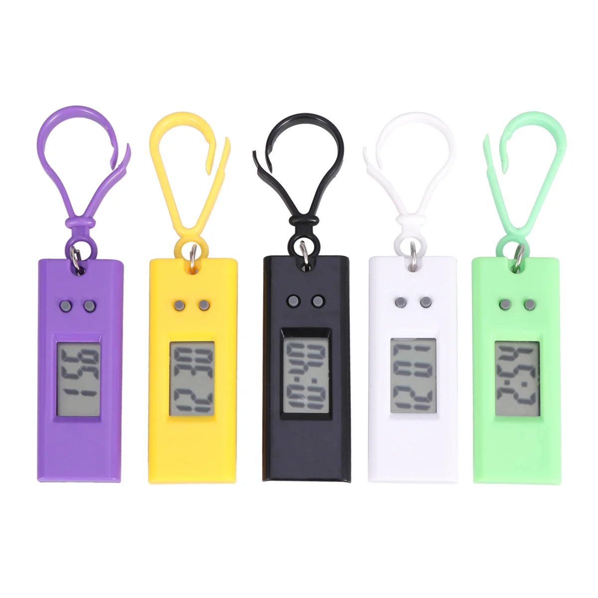 5 Pcs Pocket and Chain Watches Mechanic Mini Alarm Clock Carabiner Clip Digital Simple Clip-on Girl Student Mechanical