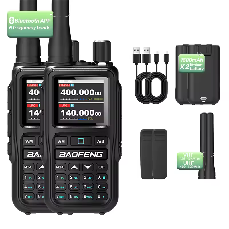 Baofeng UV-5R Mini 5W Walkie Talkie (2 Pack) | Bluetooth APP, NOAA Weather, 999 Ch | USB-C Charging for Outdoor/Hunting - Image 7