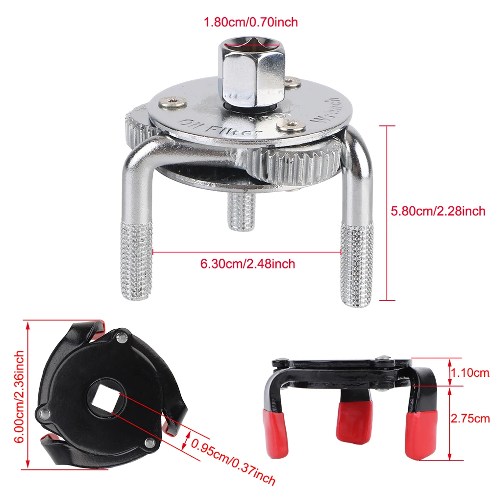 3 Jaws Car Oil Filter Wrench Single/Dual Way Drive Fuel Filter Removal Install Spanner Auto Garage Tools Motorcycle Accessories