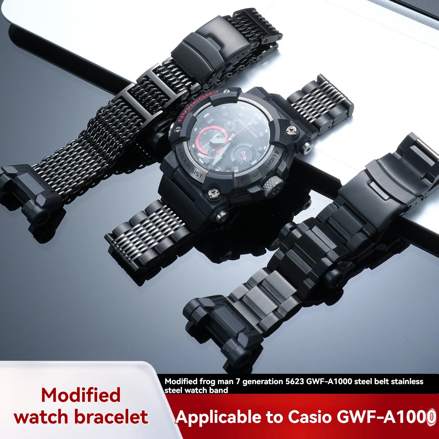 カシオ第7世代g-shock-gwf-a1000用改造スチールバンド5623ソリッドステンレススチール製腕時計バンド交換部品
