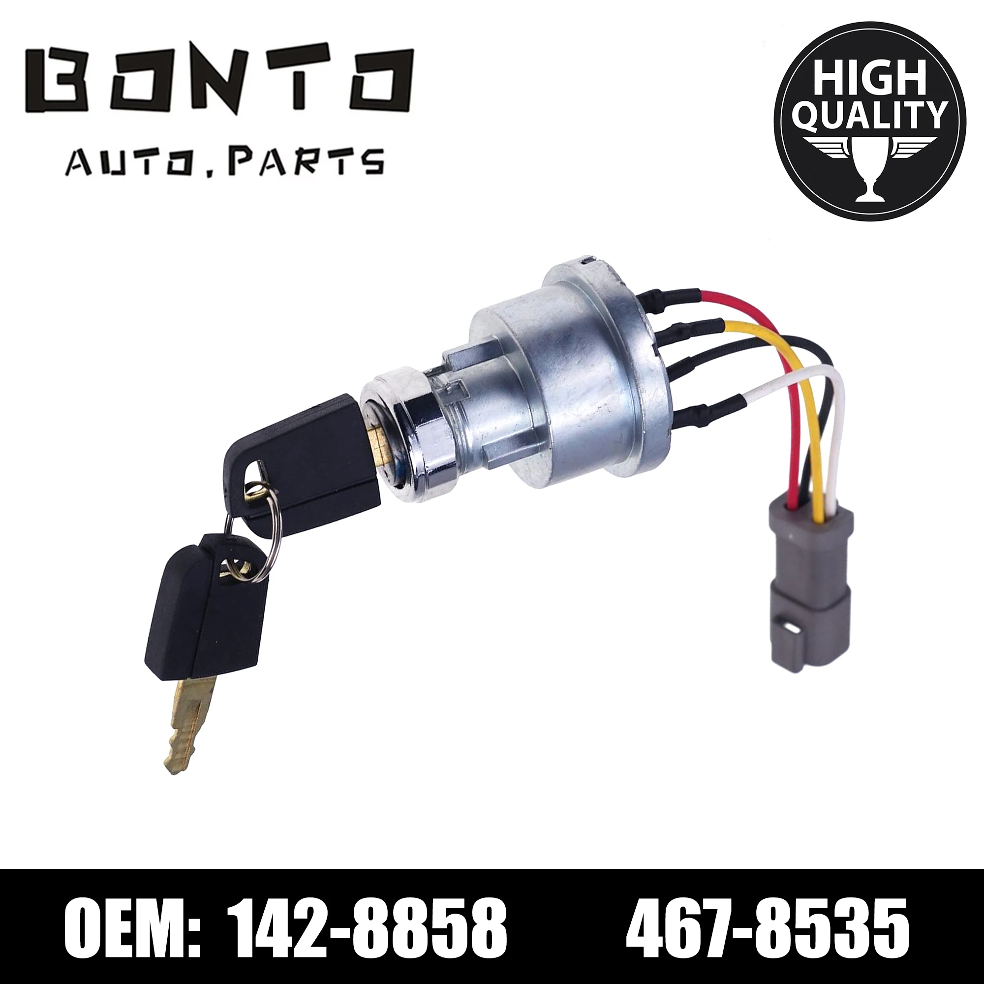 BONTO Ignition Switch With 2 Keys For Caterpillar CAT Skid Steer Loader 216B 226B Replace 110-7887 467-8535 142-8858 4678535