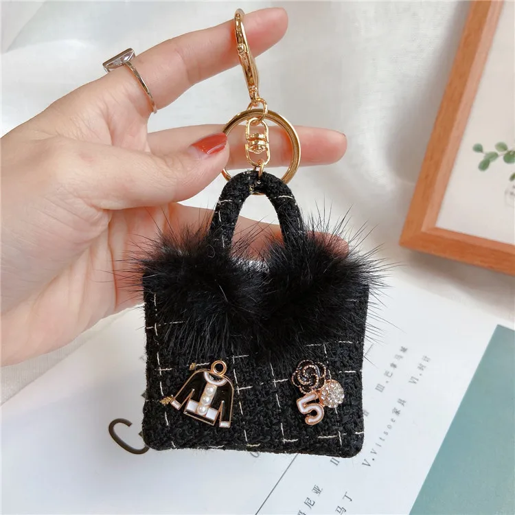 Luxury Mink Hair Plush Bag Key Chain Pendant Diy Personality Hanging Ornaments High Quality Keychain Bag Pendant Accessories