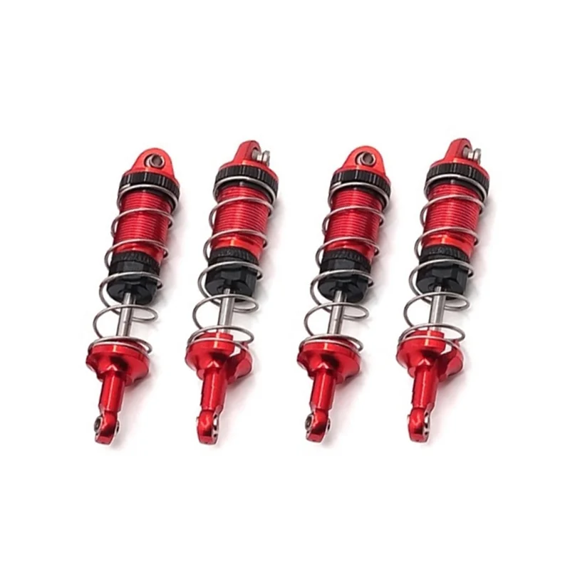 4Pcs Metal Shock Absorber Damper for SCY 16101 16102 16103 1/16 RC Car Upgrades Parts Accessories,Red