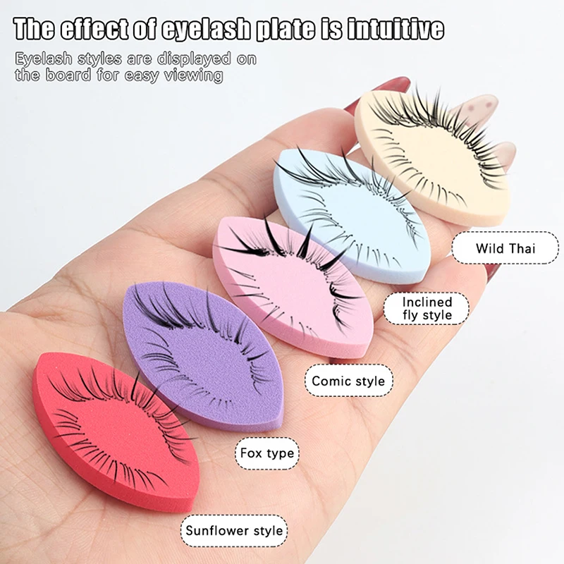 50PCS False Eyelash Pads Beginner Lash Map Soft Sponge Chart Wispy Lashes Reusable Makeup Puffs Training Eyelash Extensions Tool view 3
