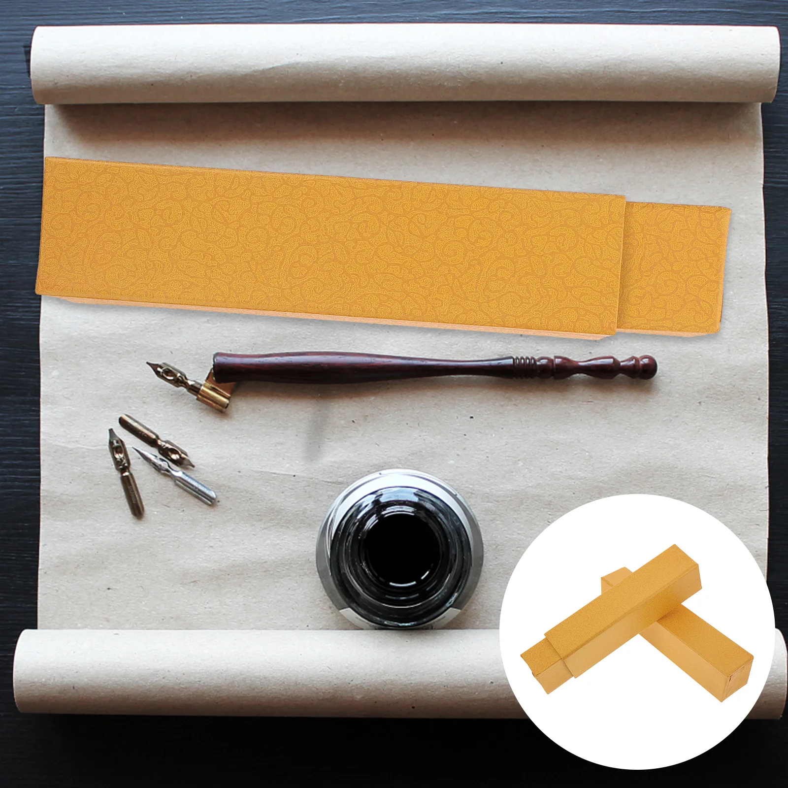 2Pcs Scroll Paper Storage Boxes Premium Paper Calligraphy Work Holders for Picture Scrolls Document Organizer Picture Scroll Box