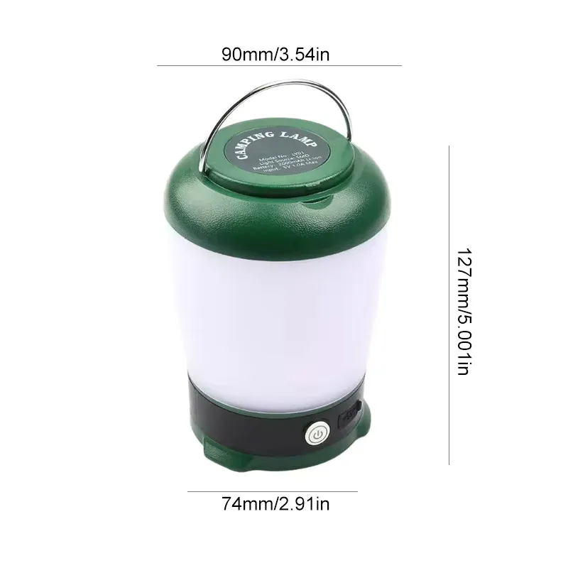 Portable Camping Lamp Lantern Rechargeable 3 Color Dimmable Tent Light Waterproof Emergency Flashlight Outdoor Repair Work Lamps