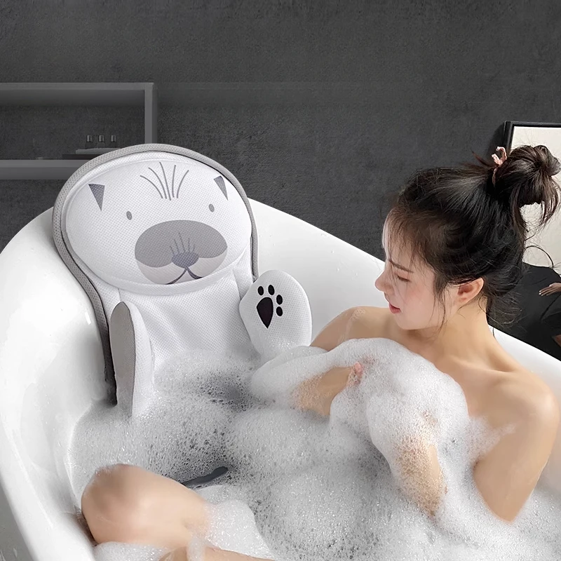 

Water Permeable Quick Drying Non-slip Bath Tub Pillow Mat,Children's Cushion Pillow, Bath Tub Accessories Medicated Bath Cushion