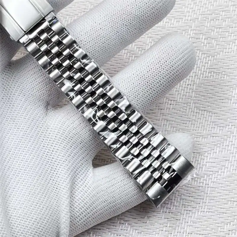 20mm 22mm Solid 316L Stainless Steel Universal Straight End Silver Oyster Jubilee Watch Strap Band Fits for Rolex SUB GMT Watch