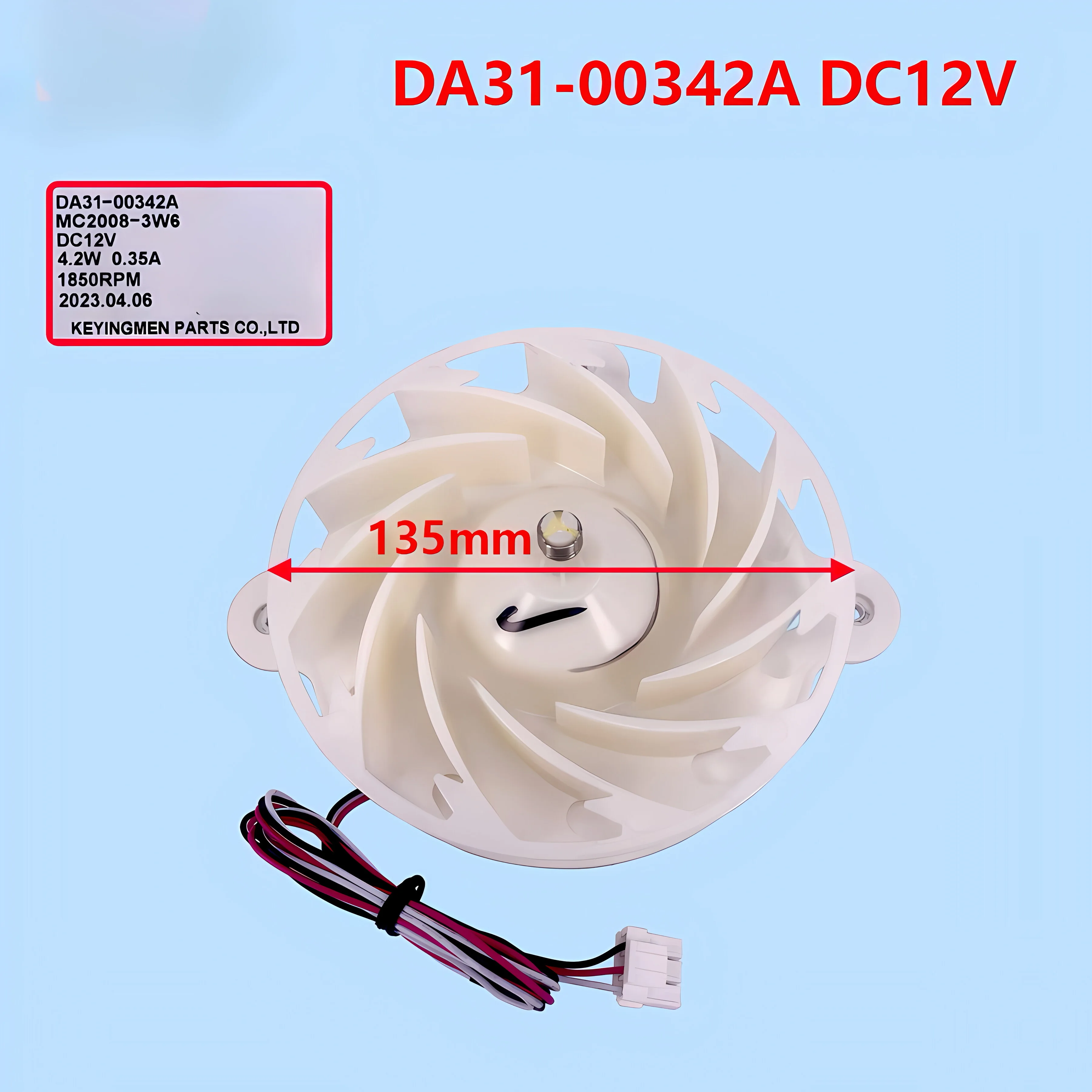 Ventilador de refrigeração de geladeira para samsung DA31-00342A radiador de geladeira MC2008-3W6 dc12v freezer peças evaporador ventilador motor