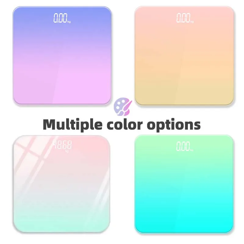 Gradient Color Intelligent LCD Electronic Scale Digital Display Glass Weight Scale Balance Body Electronic Scale For Weight Meas