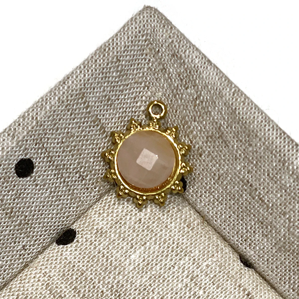 1pc Natural Stone Sunflower Faceted Pendant 15x18mm Round Gemstone Charm for DIY Necklace Bracelet Jewelry Making Accessories