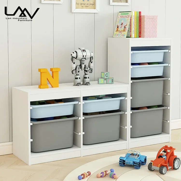 Custom Plastic Kids Furniture Movable Baby Chest Corner Cupboard Rack Drawer Toys Storage Children Cabinets For Kindergarten Use