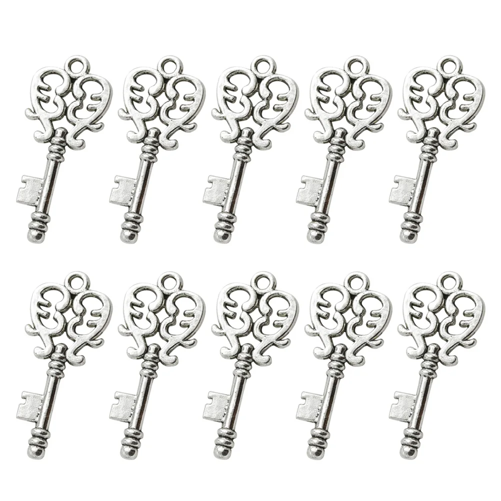 

10Pcs Unique Stylish Key Shape Pendants Color Hollow Design for DIY Necklace Bracelet Jewelry Making Key Shape Pendant
