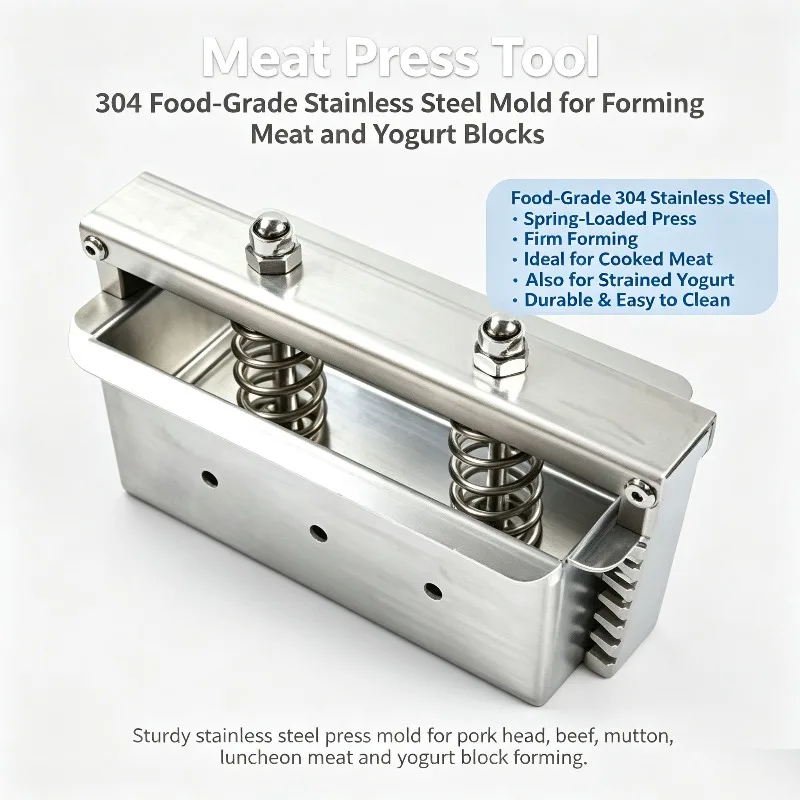 Kitchen cooked meat frozen beef roll stainless steel forming tool 1KG ham meat pressing tool box Thickened stainless steel