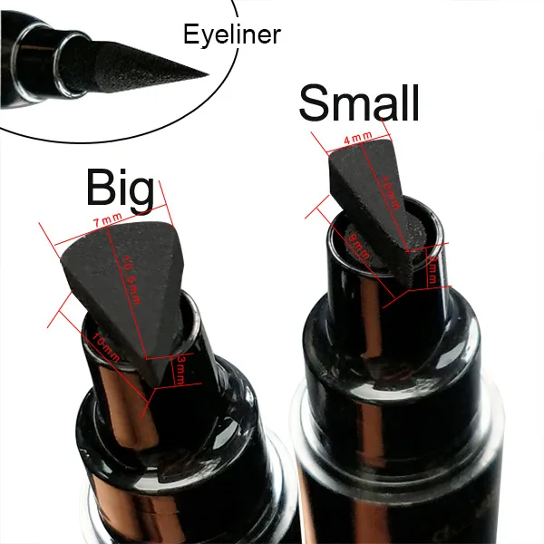 CmaaDU Big Seal Stamp Liquid Eyeliner Pen Waterproof Fast Dry Black Eye Liner Pencil with Eyeliner Cosmetic Double-ended Liner