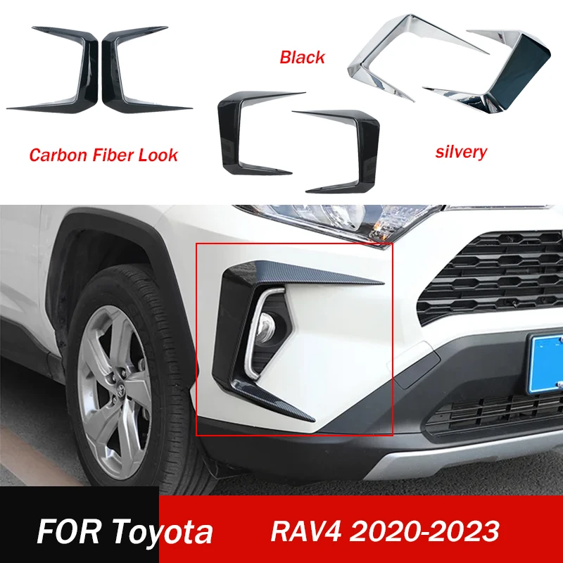 

Front Bumper Fog Light Frame Cap for Toyota RAV4 2020-2023 Daytime Running Lamp Trim Eyebrow Cover Hood Modified Accessories